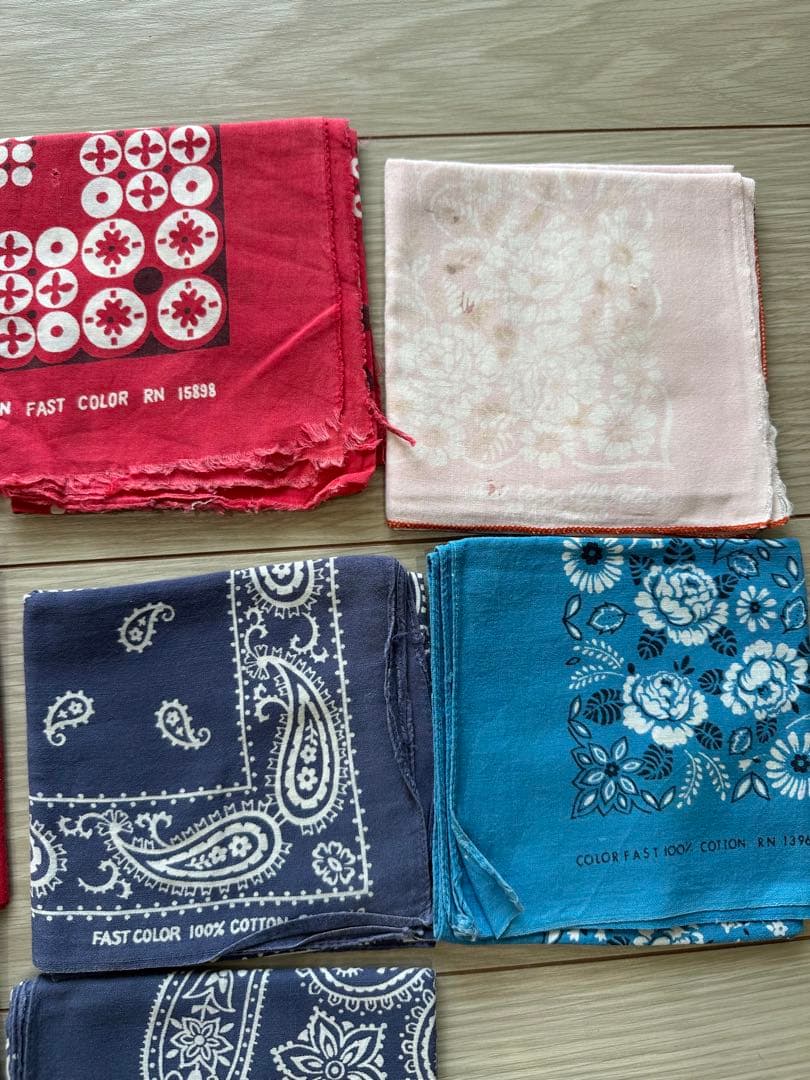 【写真追加】11枚セット vintageビンテージ USA製 バンダナ