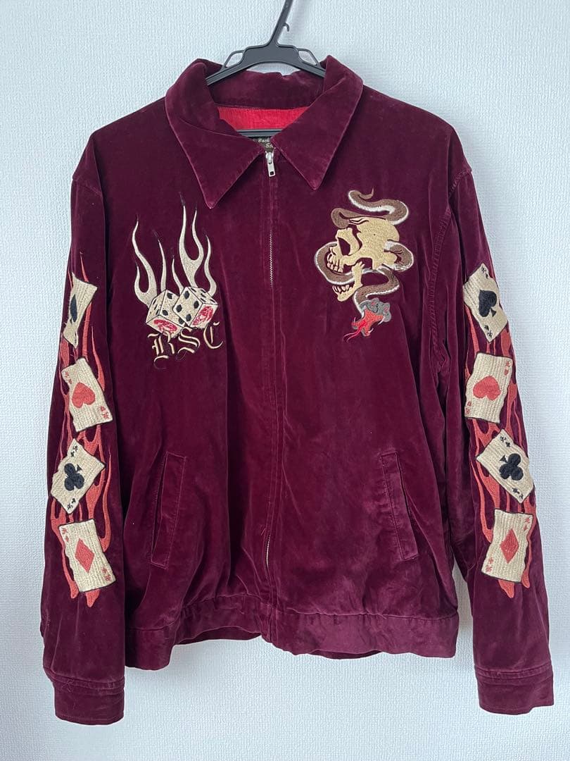 Back Street Crawlers スカジャン L バーガンディ