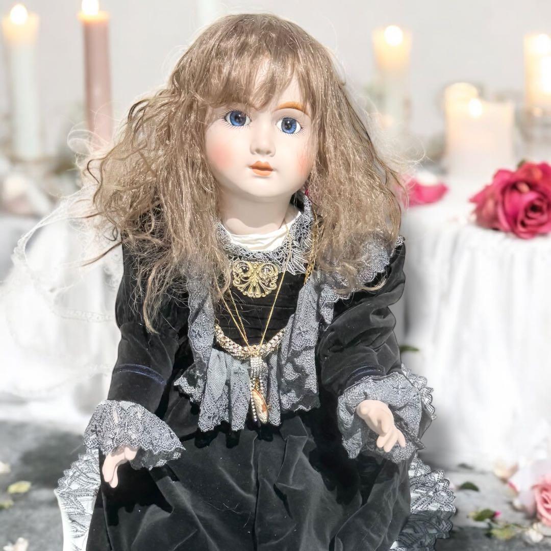 ビスクドール アーテー リプロ AT ブラックドレス 黒 シェルカメオ アクセ