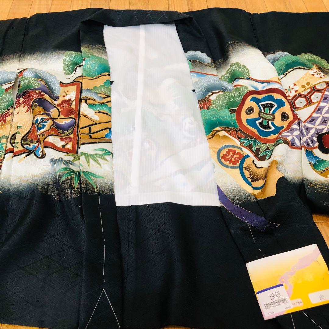 七五三 五歳‼️豪華絢爛新品完全フルセット‼️着物羽織り鷹金彩金箔‼️お家から揃える無