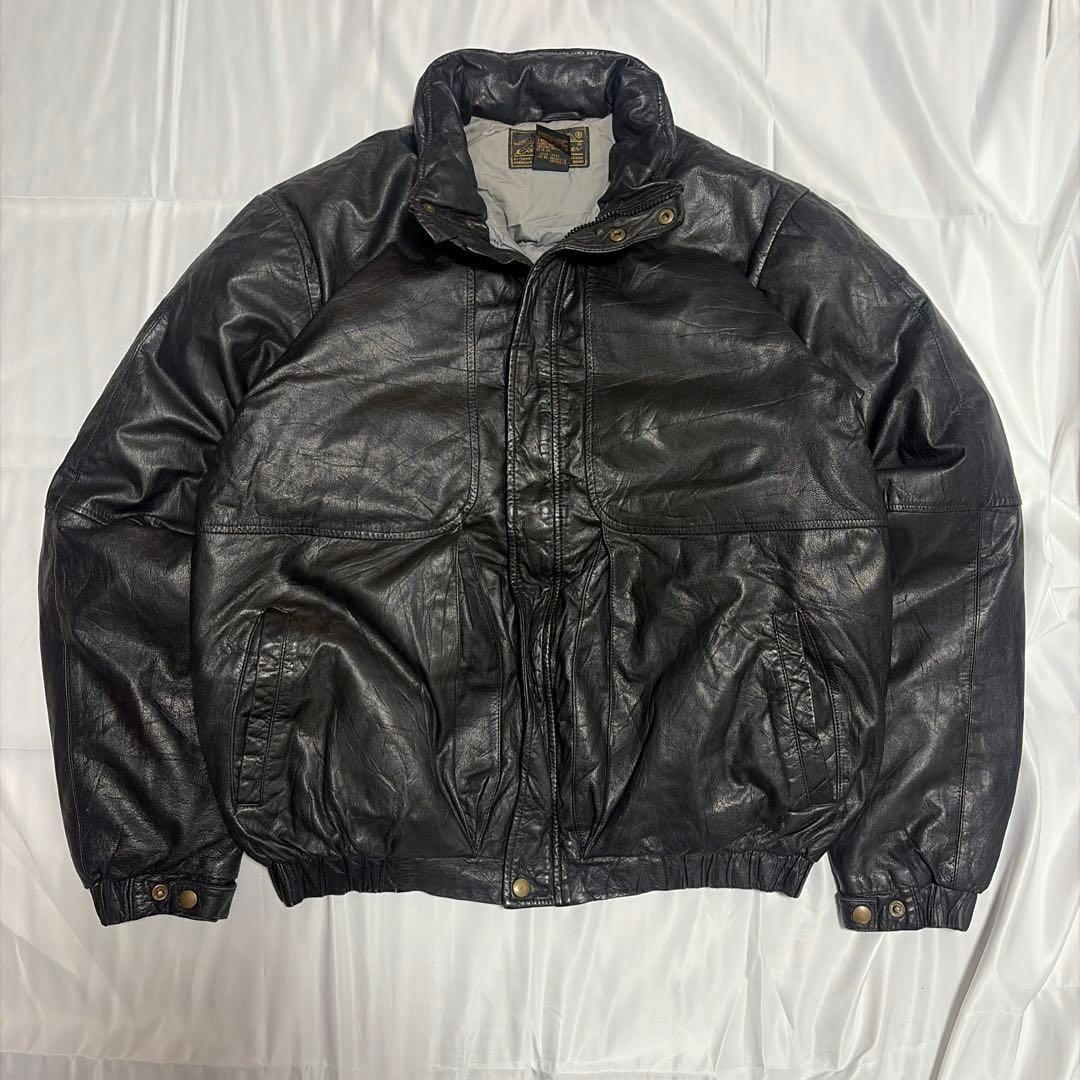 た*ご様 80s Eddie Bauer レザー ダウンジャケット