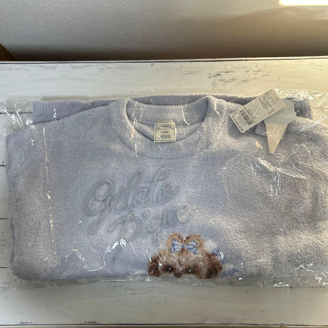 【新品】ジェラピケ　シーズージャガードプルオーバー&ベビモコロングパンツ　ブルー