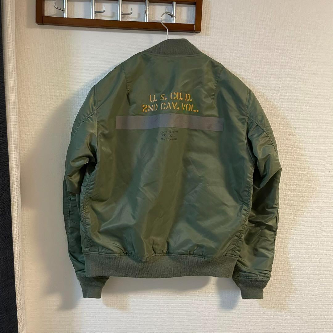 AVIREXアヴィレックスフライトジャケットXLマルチポケットステンシルMA-1