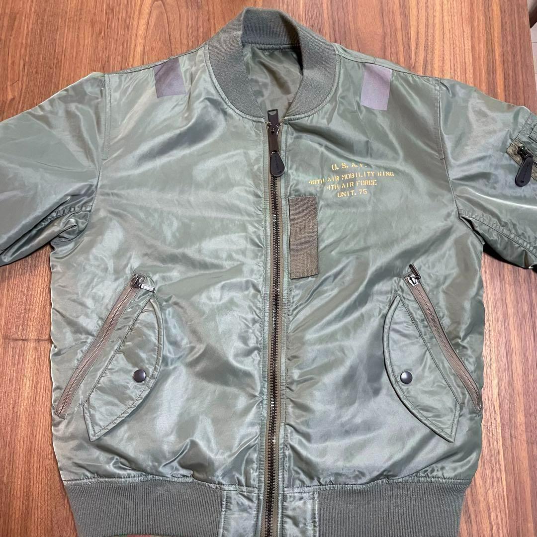 AVIREXアヴィレックスフライトジャケットXLマルチポケットステンシルMA-1