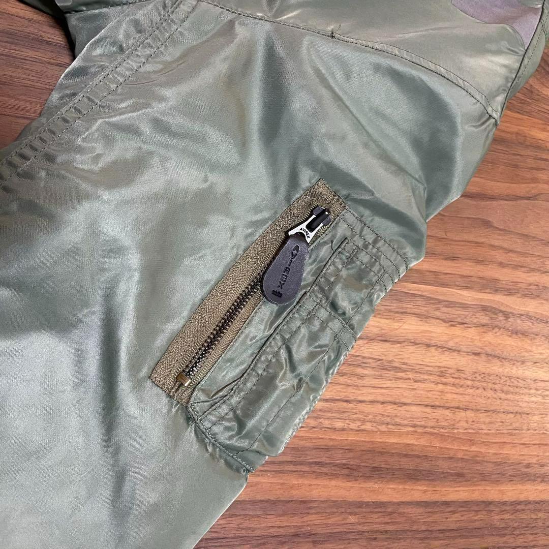 AVIREXアヴィレックスフライトジャケットXLマルチポケットステンシルMA-1