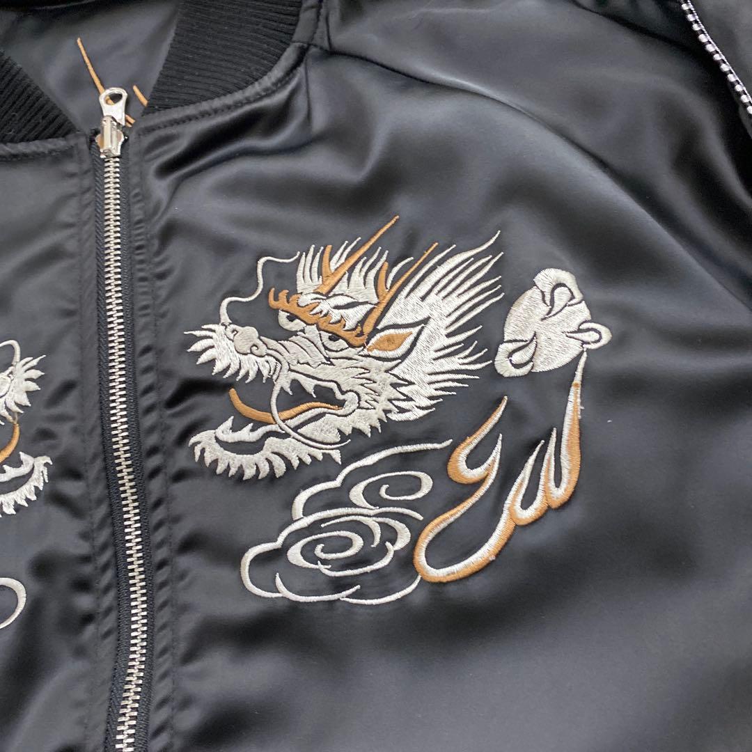 ○抜刀娘 スカジャン リバーシブル2way 超豪華刺繍 和柄　サイズXL