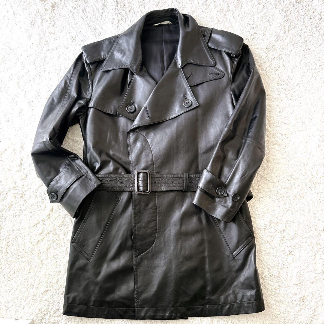 Ryu ポールスミス　L　ダブルブレスト羊革 ラムレザー トレンチ