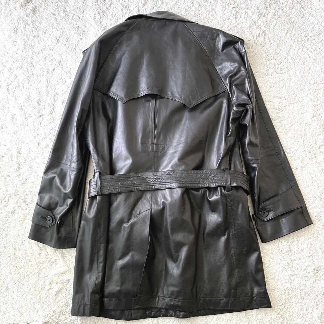 Ryu ポールスミス　L　ダブルブレスト羊革 ラムレザー トレンチ