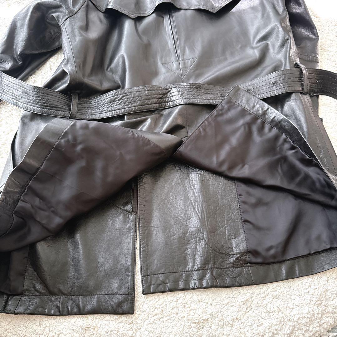 Ryu ポールスミス　L　ダブルブレスト羊革 ラムレザー トレンチ