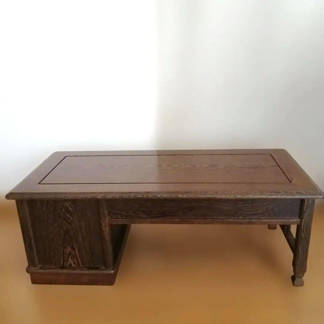 文机 座机 ローデスク 昭和レトロ アンティーク 片軸 古家具 書斎 和家具