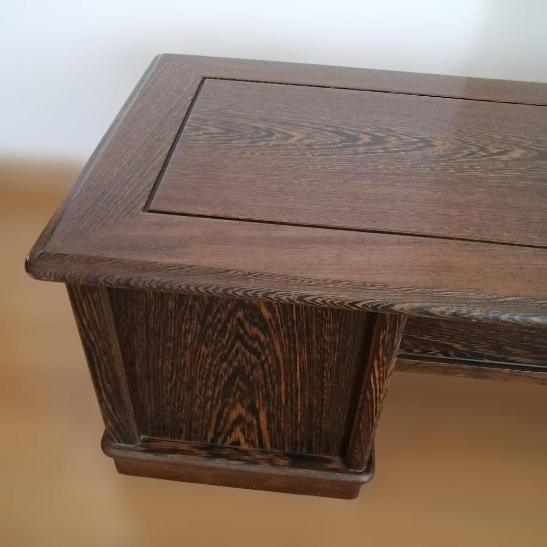 文机 座机 ローデスク 昭和レトロ アンティーク 片軸 古家具 書斎 和家具