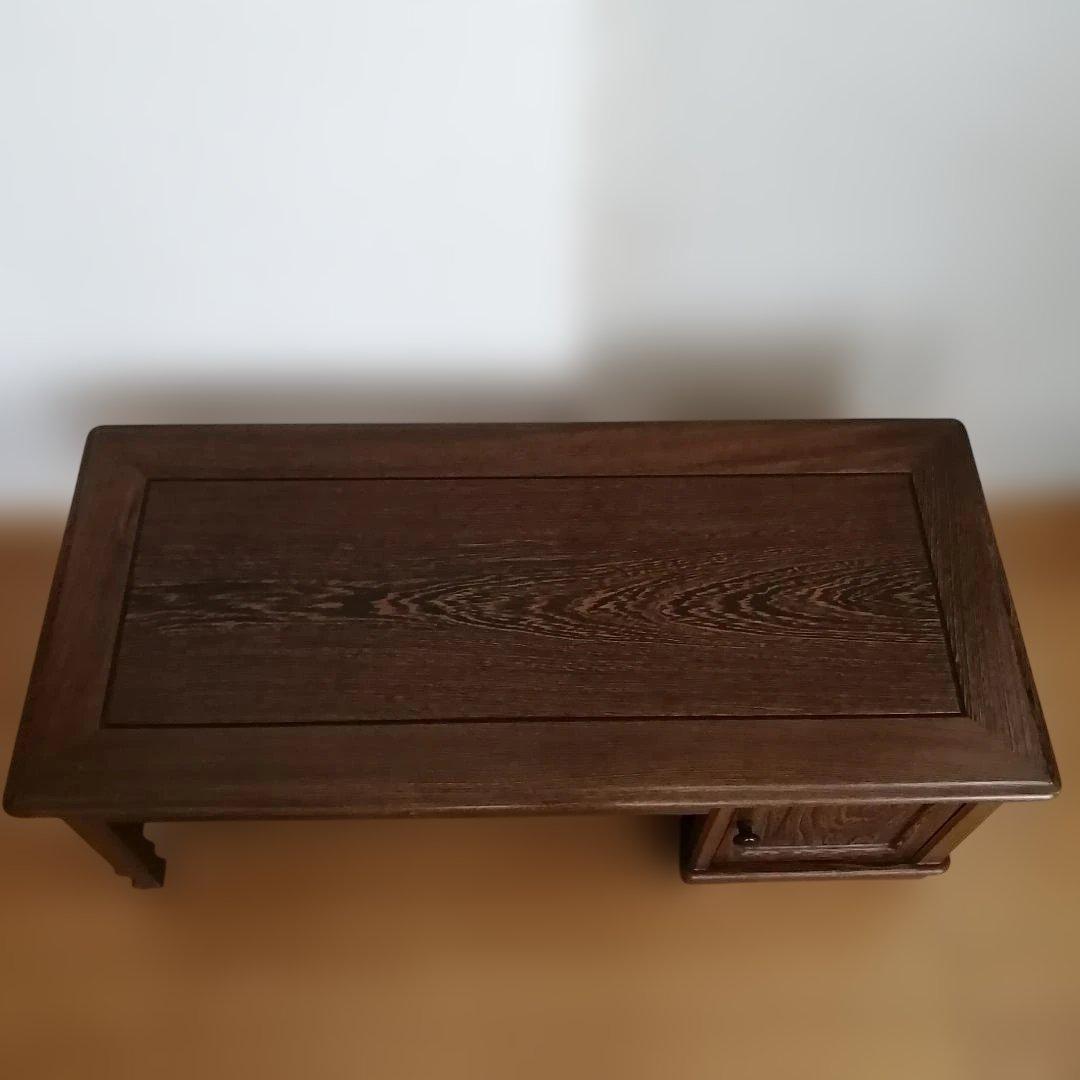 文机 座机 ローデスク 昭和レトロ アンティーク 片軸 古家具 書斎 和家具