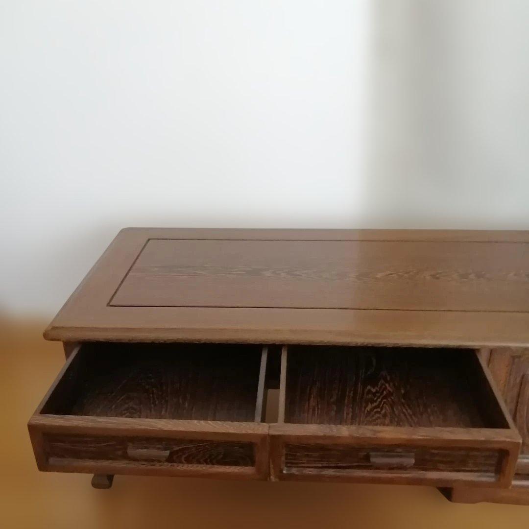 文机 座机 ローデスク 昭和レトロ アンティーク 片軸 古家具 書斎 和家具