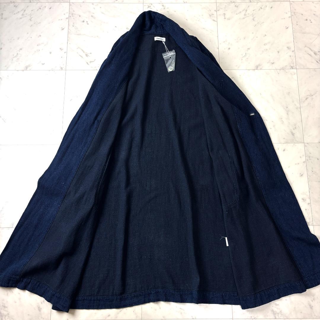 美品✨ プランテーション M インディゴ染 藍染 ショールカラー コットンコート