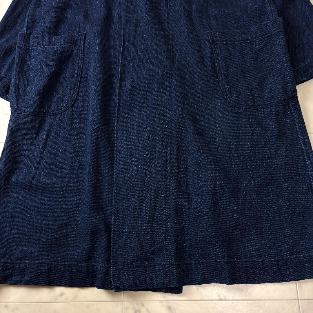 美品✨ プランテーション M インディゴ染 藍染 ショールカラー コットンコート