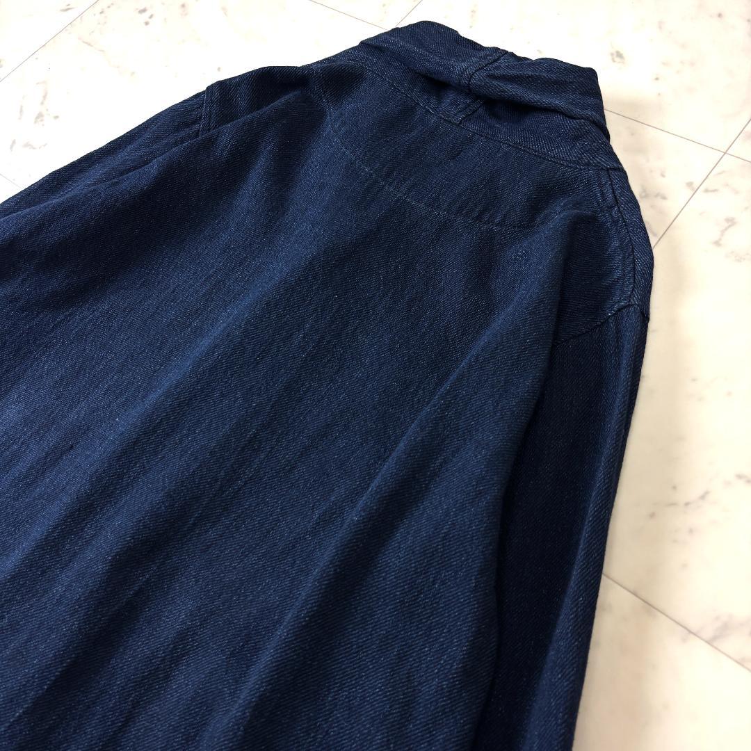 美品✨ プランテーション M インディゴ染 藍染 ショールカラー コットンコート