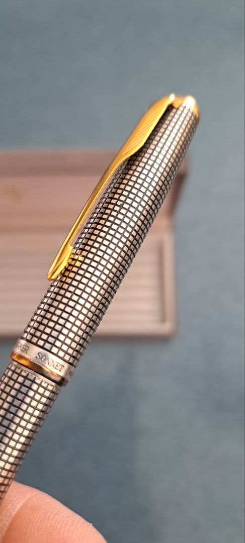 パーカー　ソネットアンティーク　シルバー ボールペン ケース 80's90's