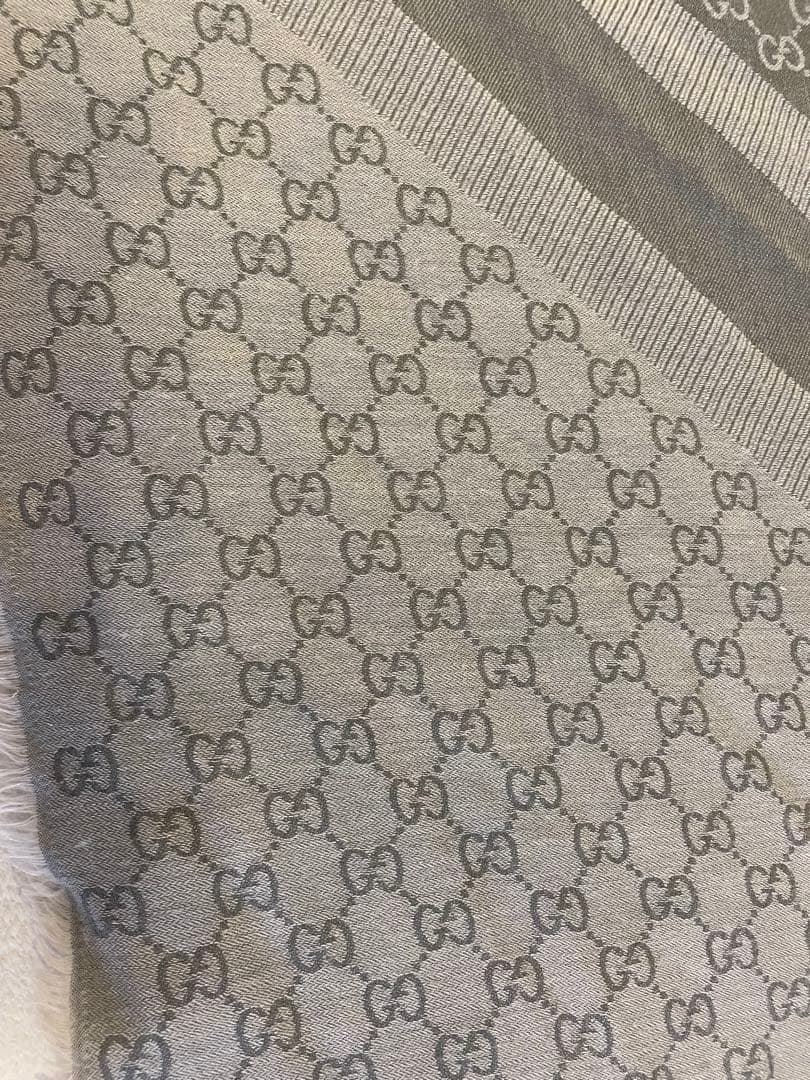 GUCCI グレー GGパターン ストール