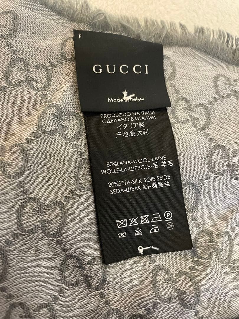 GUCCI グレー GGパターン ストール