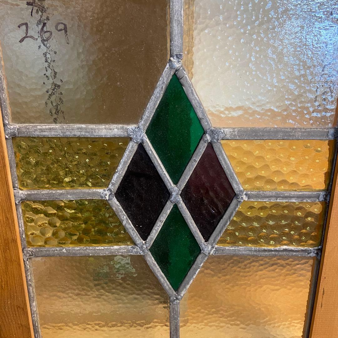 ステンドグラス　アンティーク　イギリス　窓　32×41.5cm