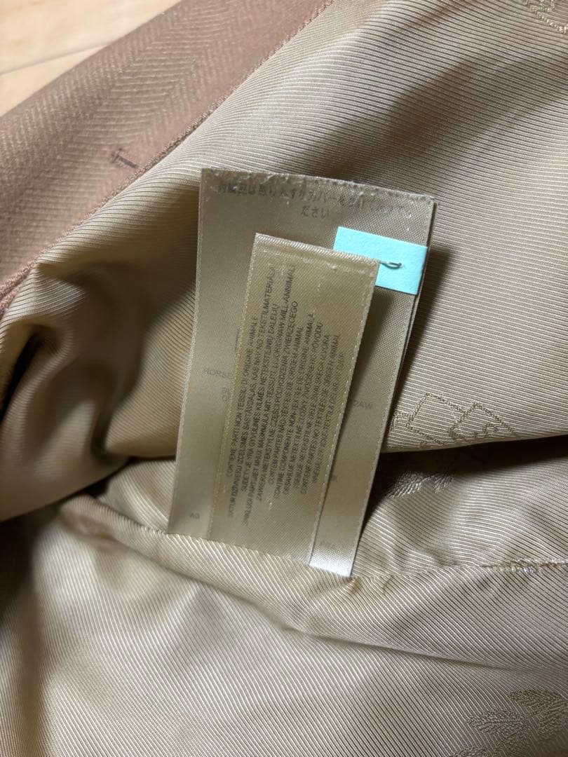 ベージュ ダブルブレスト カシミヤウールトレンチコート　UK8 Burberry