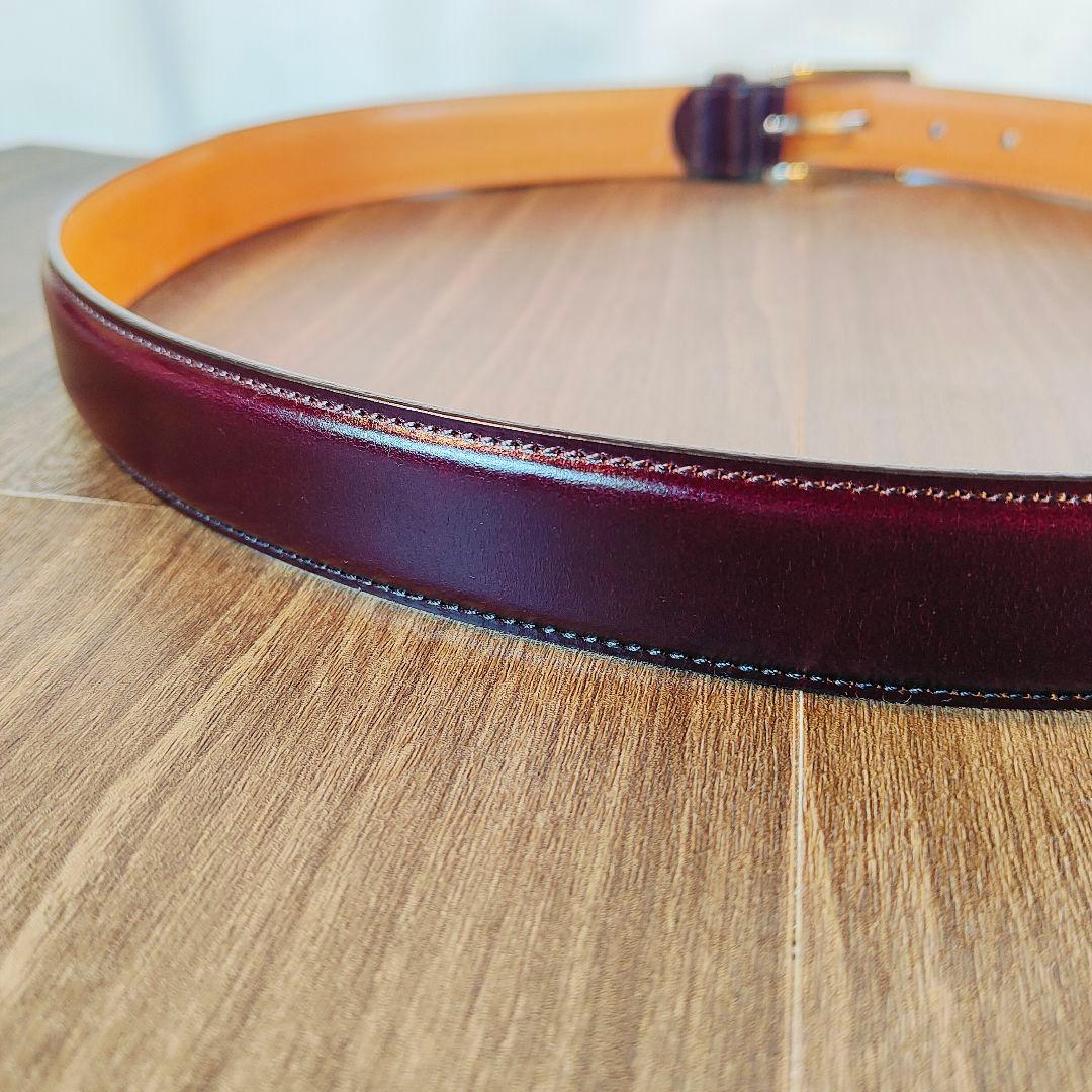 【極艶極美品】THE CORDOVAN　鎌倉シャツ 極上バーガンディドレスベルト