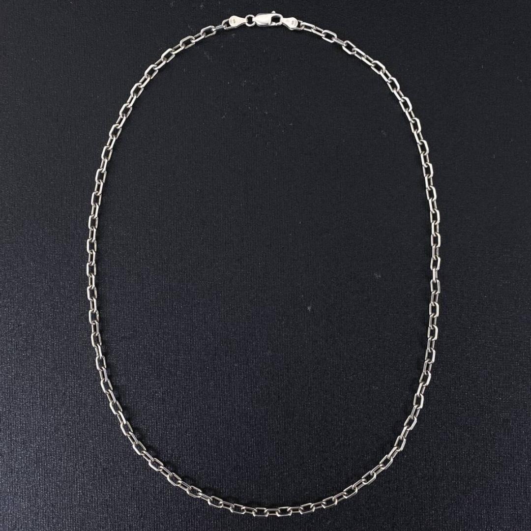 WING ROCK シルバー あずき 太角 チェーン ネックレス 51cm