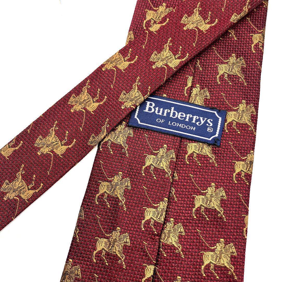 ◆美品◆ Burberry ネクタイ 騎士模様 赤色 カジュアル