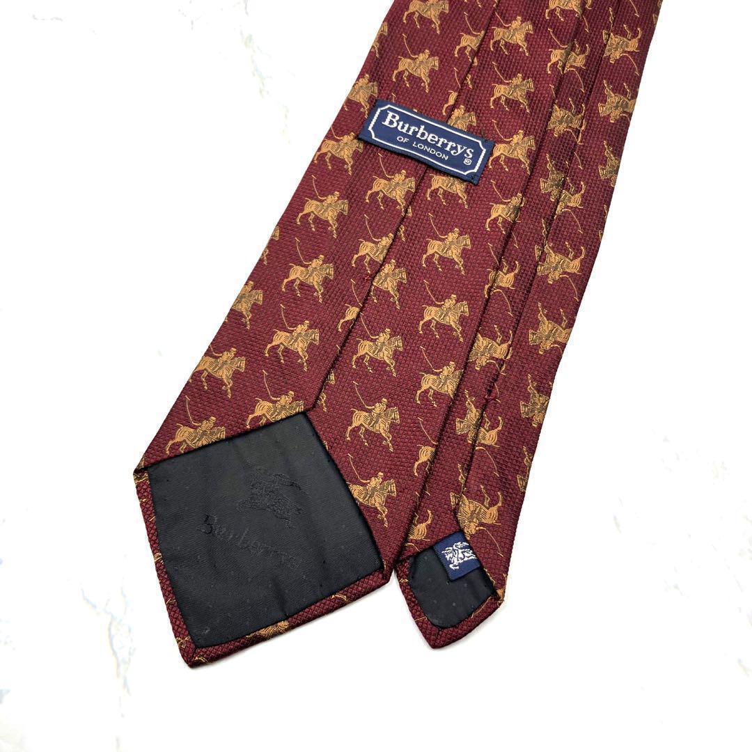 ◆美品◆ Burberry ネクタイ 騎士模様 赤色 カジュアル