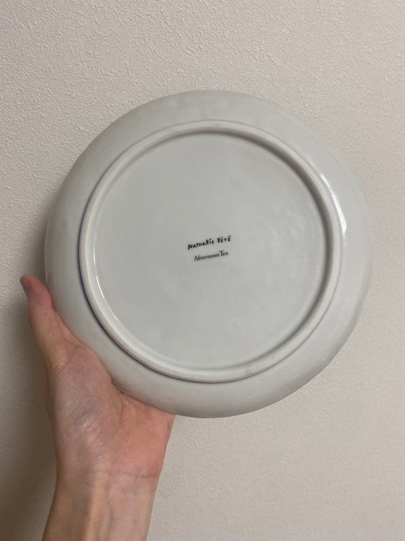 青地の花柄大アフタヌーンティー 九谷焼 ナタリーレテさん 大皿 正月