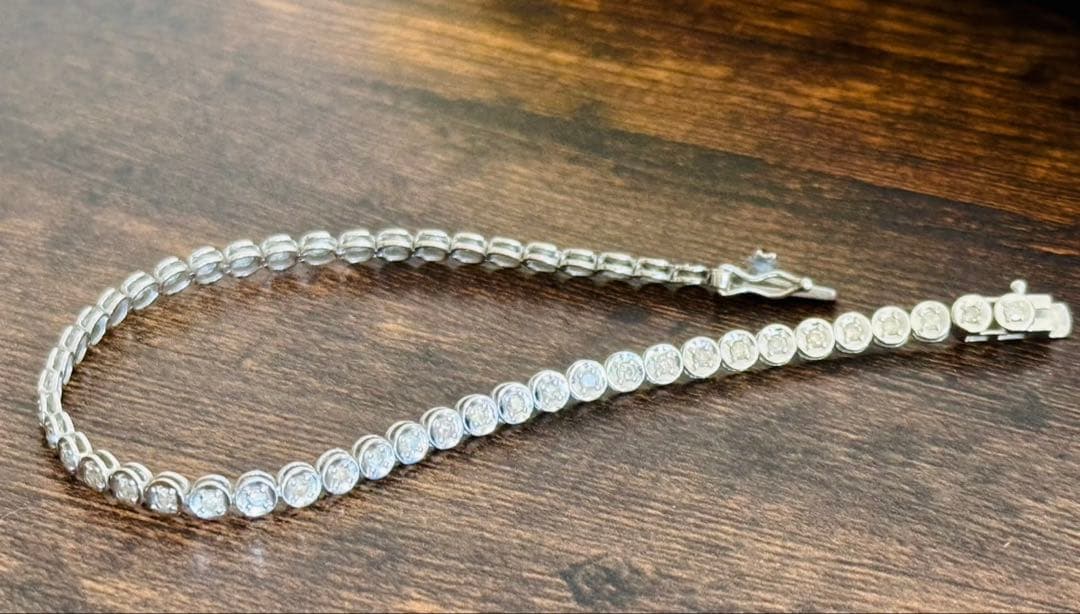 K18WG D1.00ct ダイヤモンド テニスブレスレット