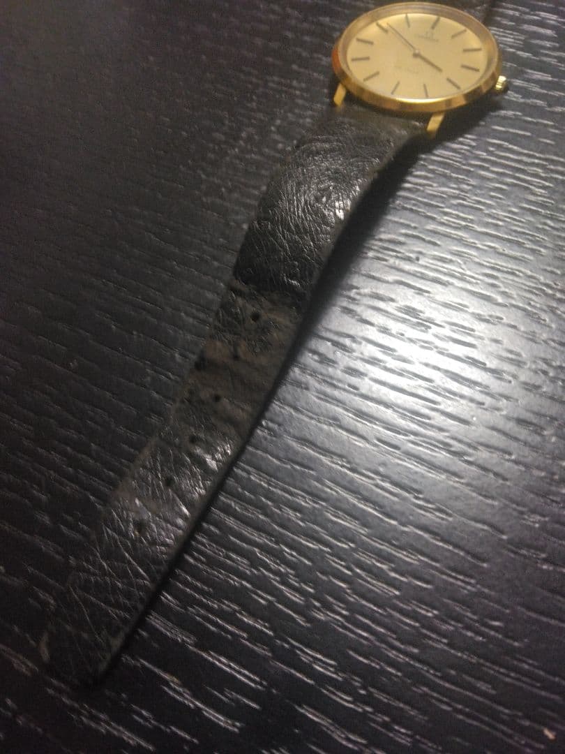 稼動中　オメガ デビル メンズ 手巻き時計 ゴールド文字盤 純正尾錠