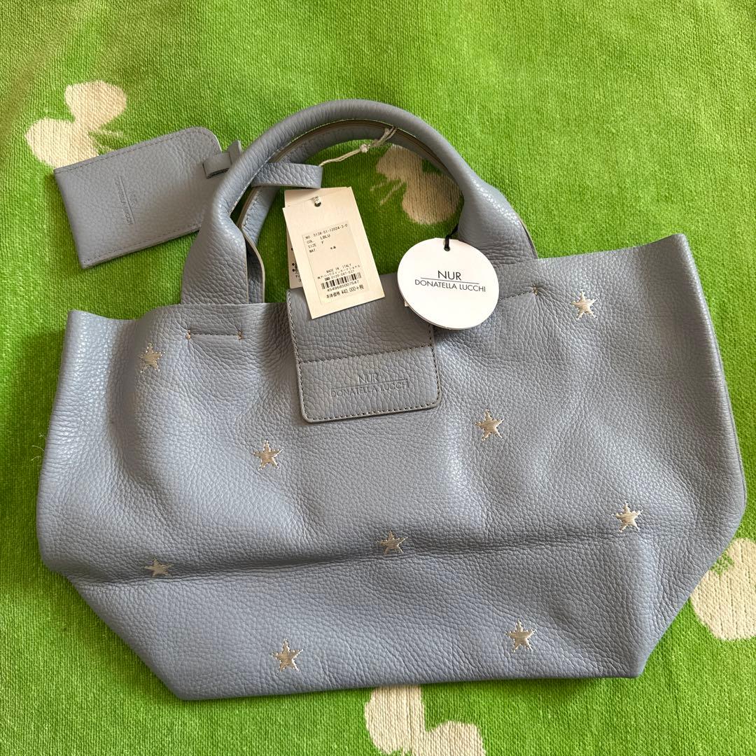 未使用NUR DONATELLA LUCCHI星刺繍 牛革トート　ビアズリー