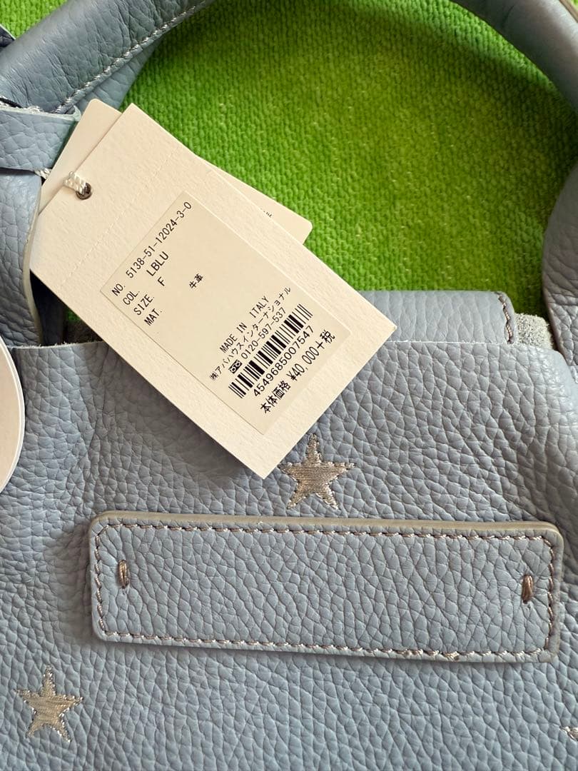 未使用NUR DONATELLA LUCCHI星刺繍 牛革トート　ビアズリー