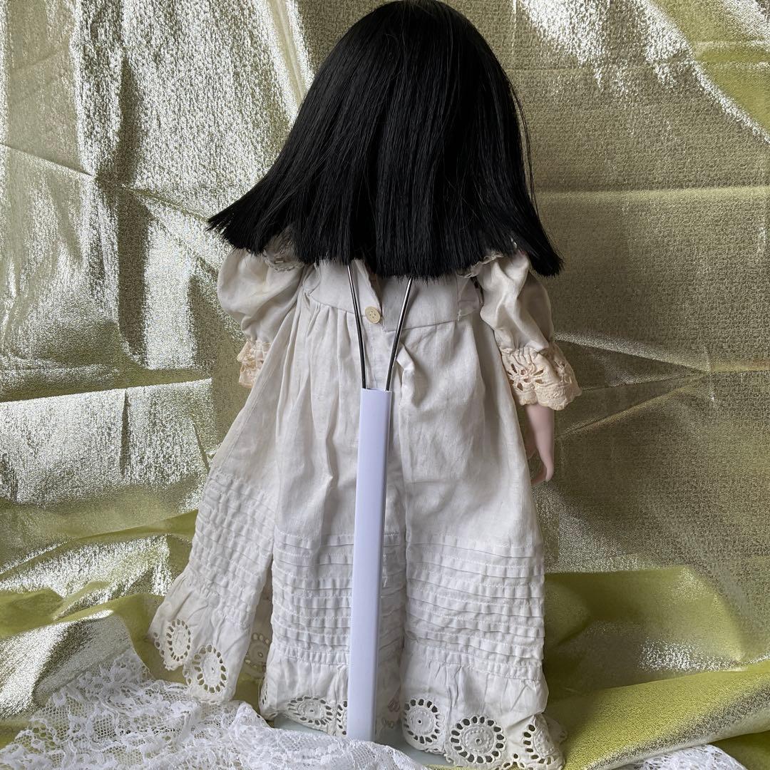 市松人形　可愛いドレス着人形　ビスク市松ドール　アンテイークドレス着抱き市松人形
