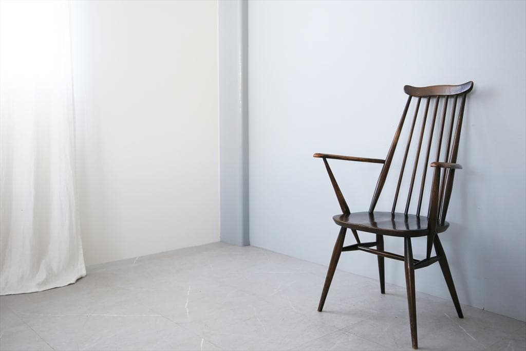 英国アンティークアーコールゴールドスミスアームチェア/ダイニングイス92-260