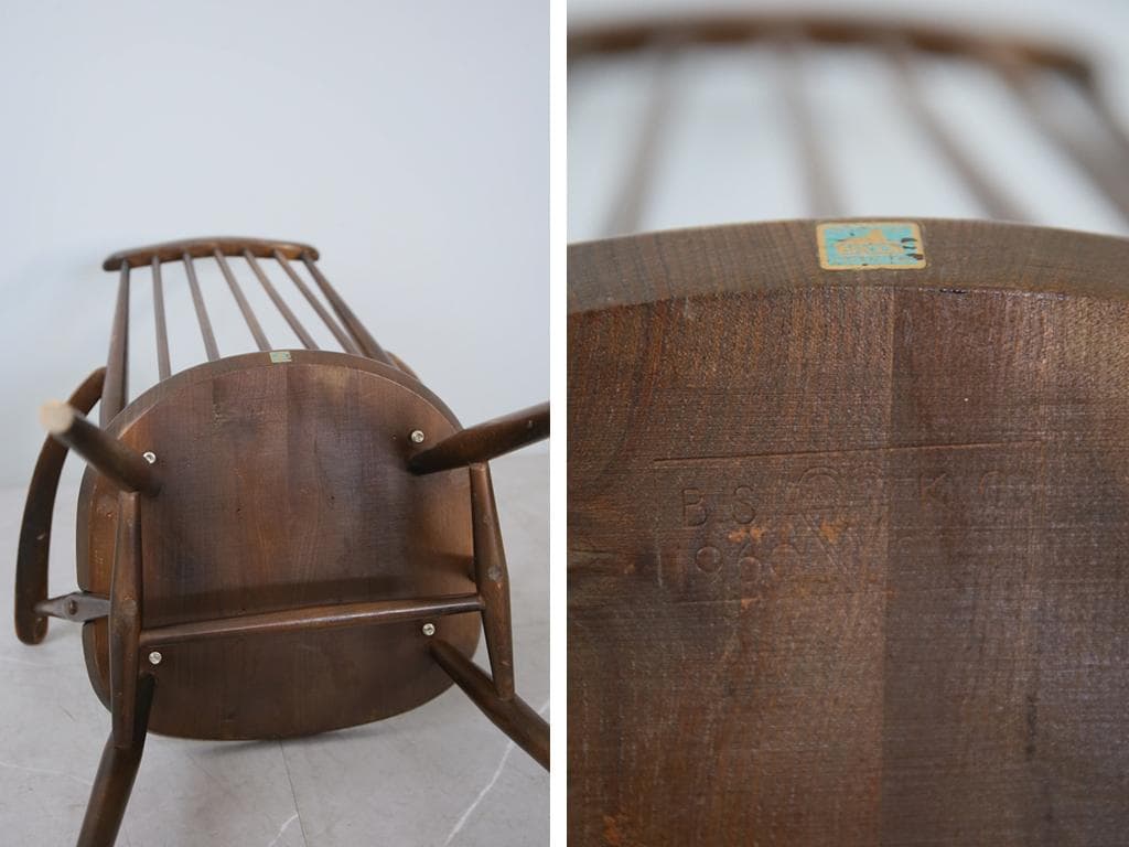 英国アンティークアーコールゴールドスミスアームチェア/ダイニングイス92-260