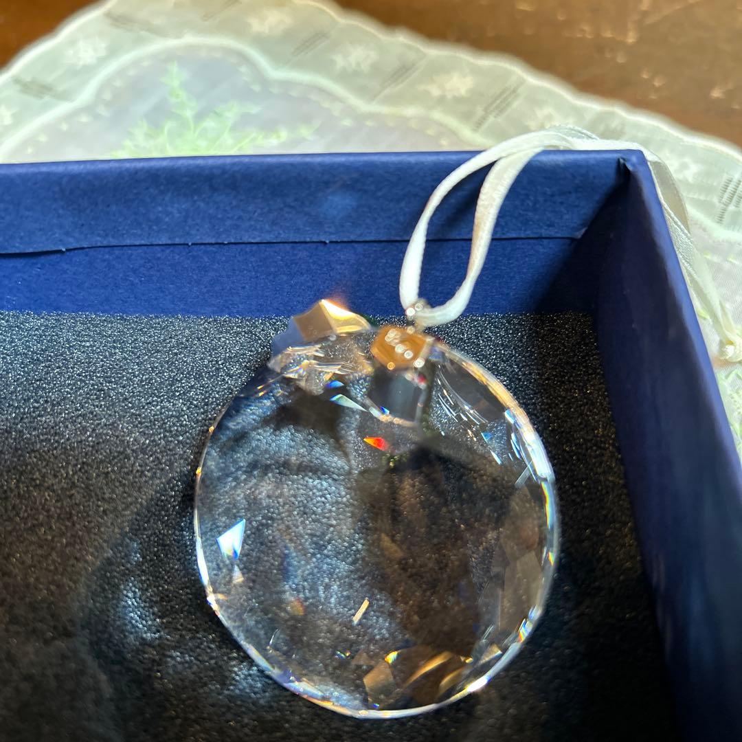 新品未使用スワロフスキークリスマスオーナメント柊ホーリー 専用箱付き870003