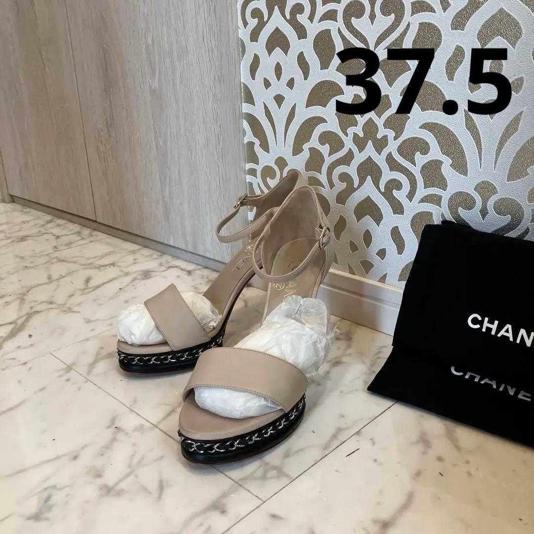 未使用同様❣️シャネルパンプス❣️チェーンデザイン37.5ベージュ❣️