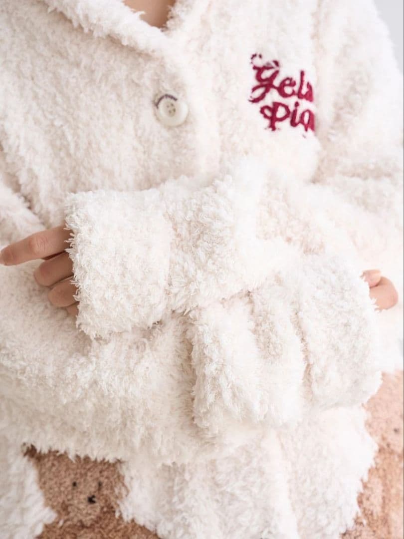 ジェラートピケ スノーベア ジャガード ショール カーディガン ジェラピケ