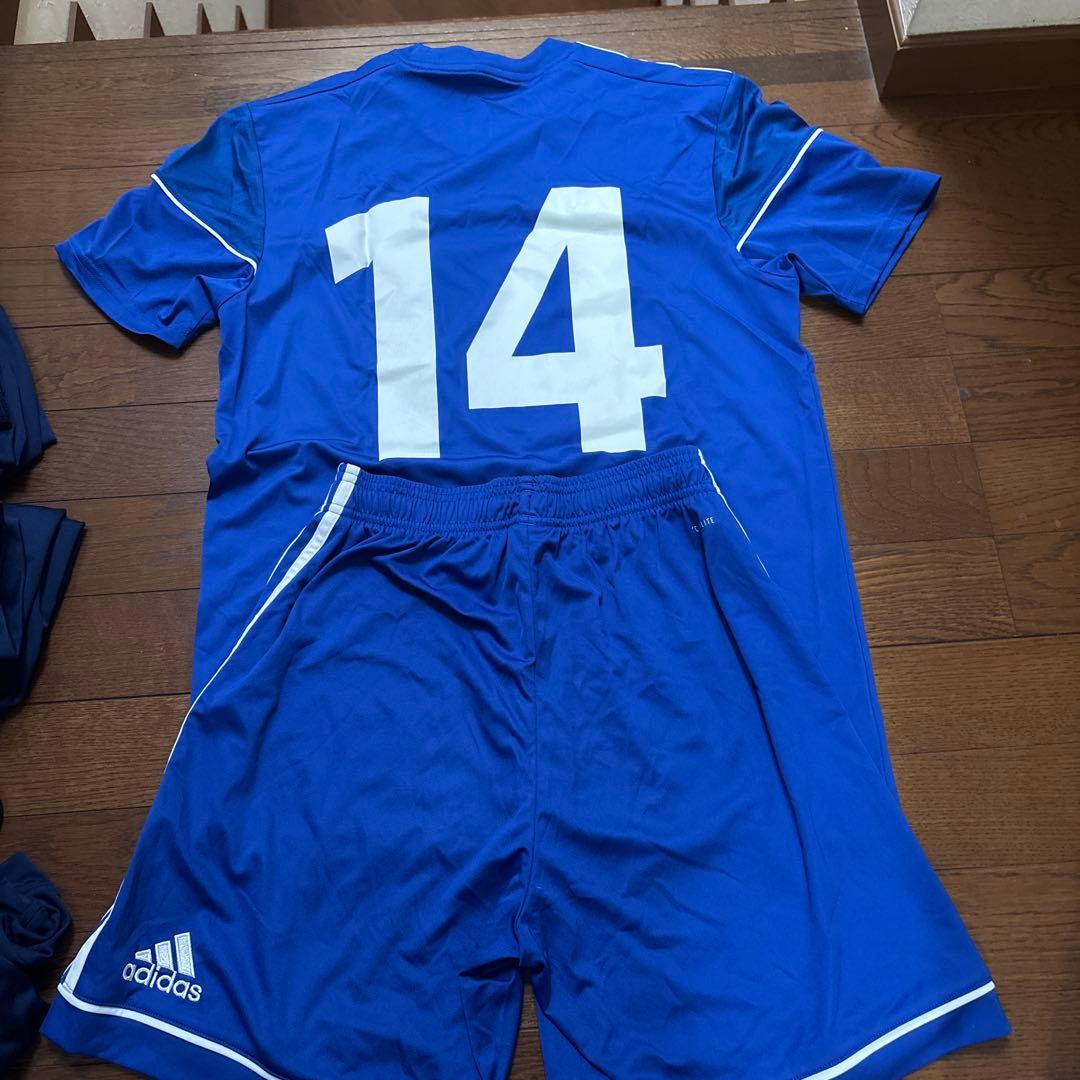 値下！日体大サッカー部ユニフォーム ブルーM アディダスadidas日本体育大学