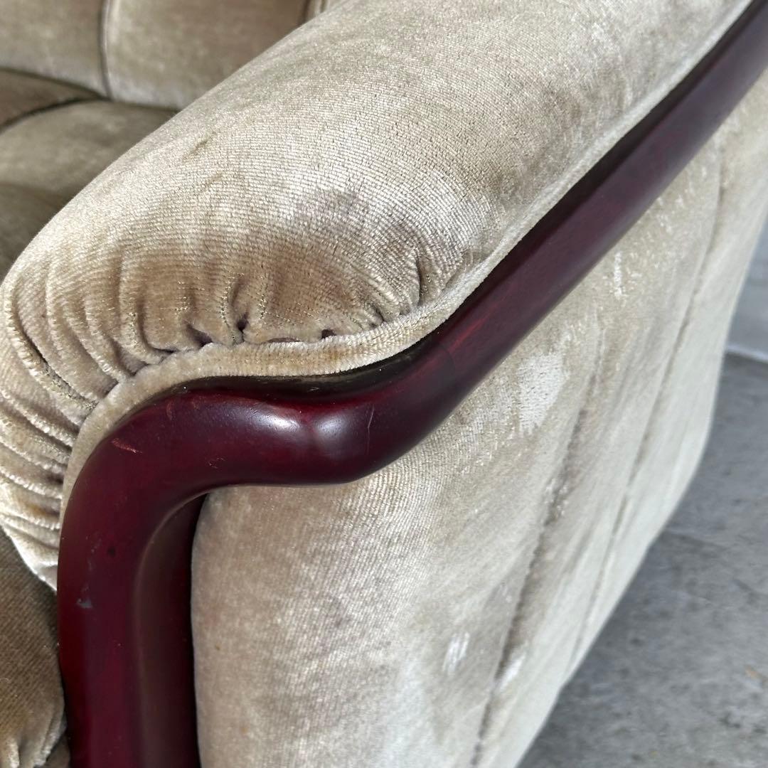 ✧ 80s ✧ 昭和レトロ喫茶 ミッドセンチュリー ベロア ベージュベルベット