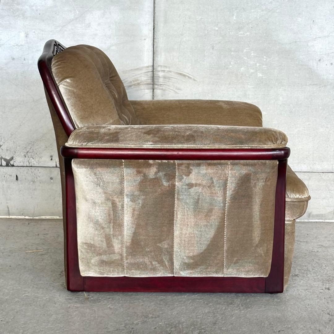 ✧ 80s ✧ 昭和レトロ喫茶 ミッドセンチュリー ベロア ベージュベルベット