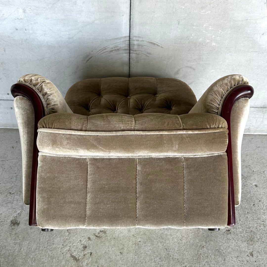 ✧ 80s ✧ 昭和レトロ喫茶 ミッドセンチュリー ベロア ベージュベルベット