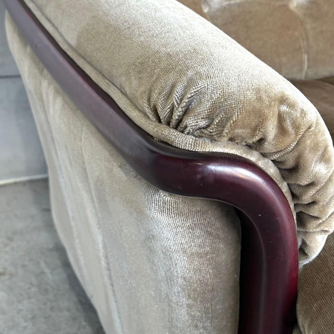 ✧ 80s ✧ 昭和レトロ喫茶 ミッドセンチュリー ベロア ベージュベルベット