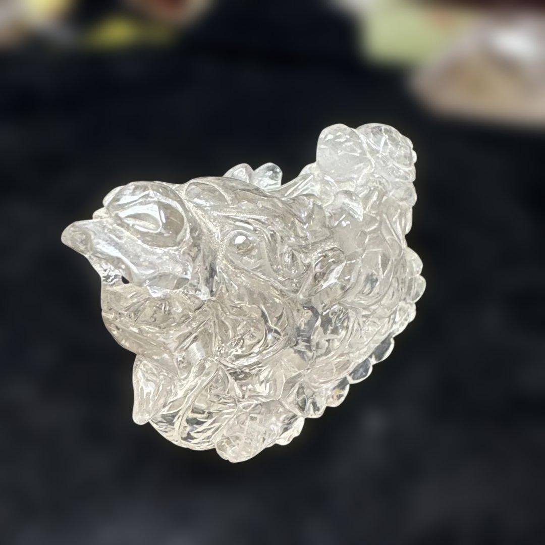 浄化　高品質　透明度抜群　ロングイ（龍亀）　水晶　クリアクォーツ　置物