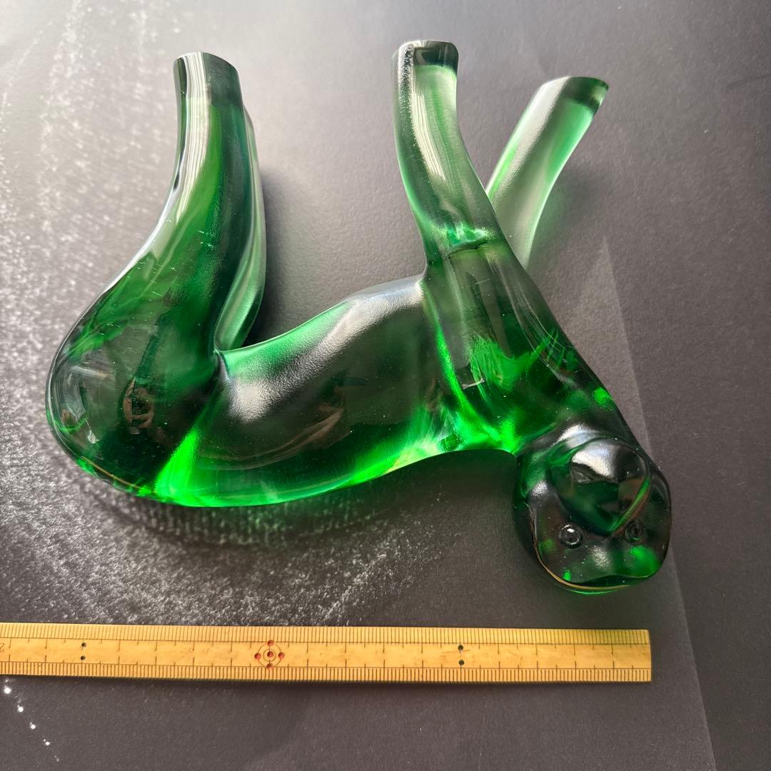 Tittot 琉園工房 クリスタル置物 猿 ガラス工芸