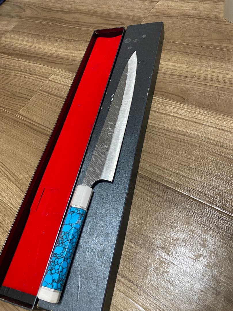 黒崎 優 牛刀包丁 300mm 特注 風神 ターコイズ柄 SG2