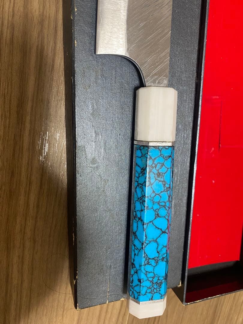 黒崎 優 牛刀包丁 300mm 特注 風神 ターコイズ柄 SG2