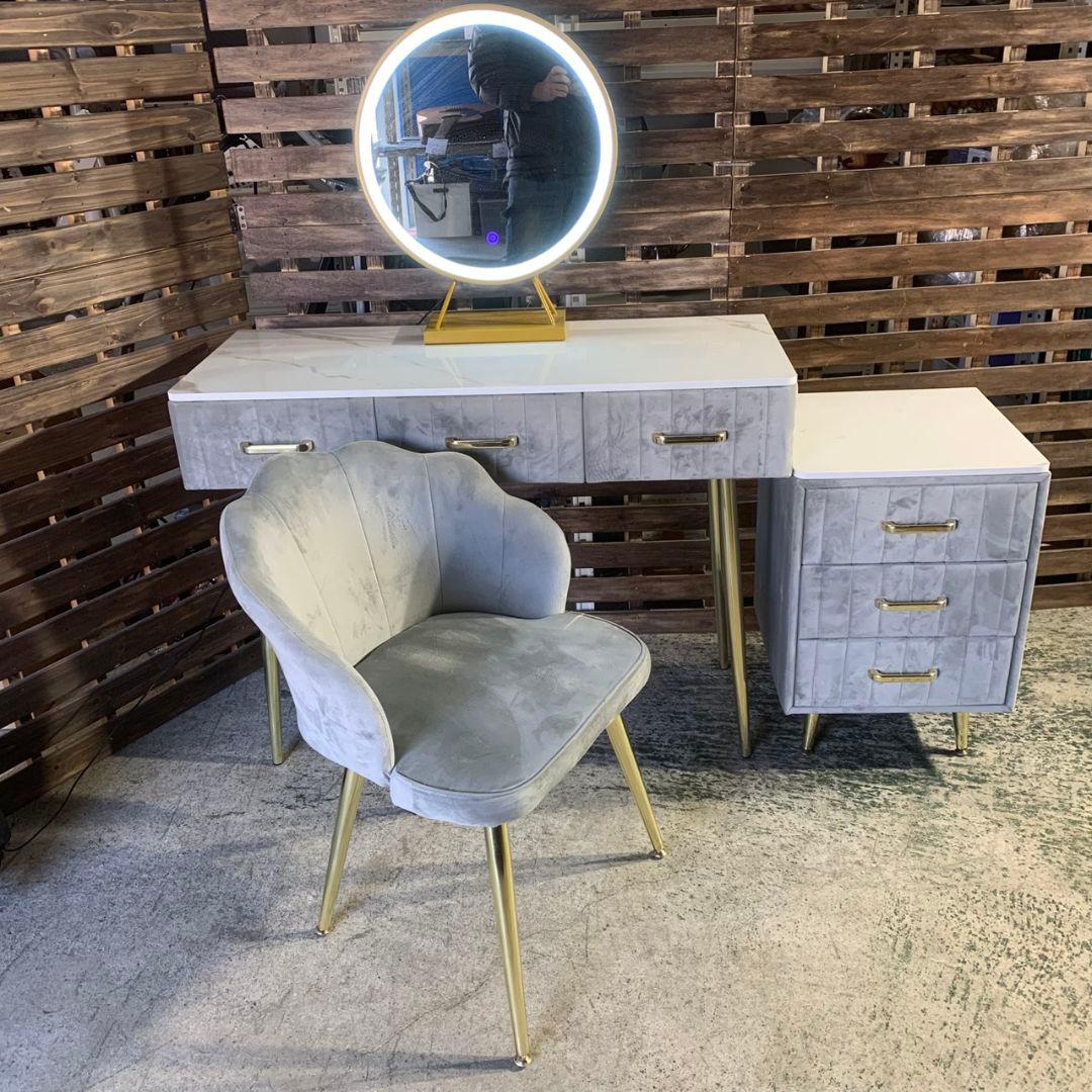 K828 大理石調 LEDミラー ドレッサー4点セット